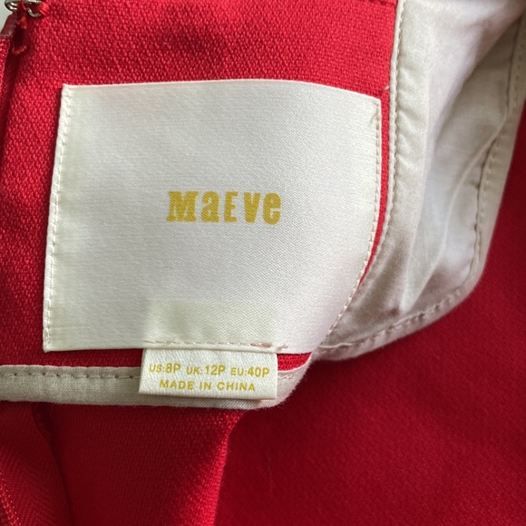 NWOT Maeve Anthropologie red mini bow back 8P - Picture 4 of 4
